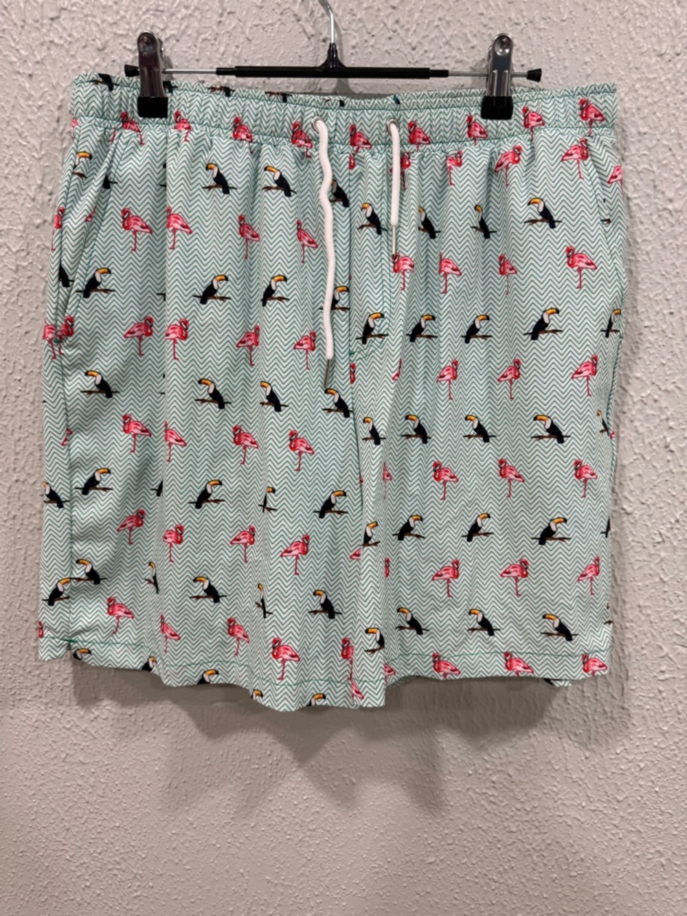 Mosmann Swim Shorts Australia Flamingo Toucan Sz XLarge Green Designer Trunks